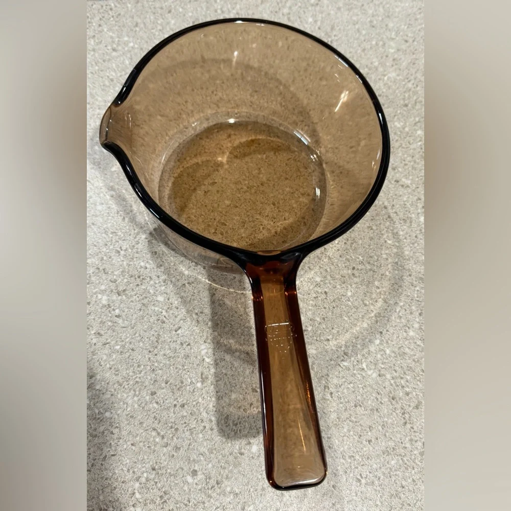 2pc CORNING Vision AMBER 1 L Saucepan LID Glass